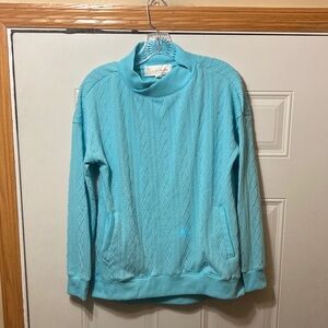 Light Aqua Cable Knit Top S